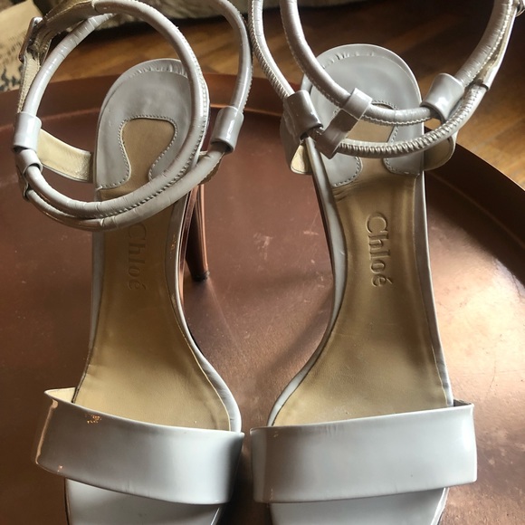 CHLOE leather sandals with 4.5 in heels - Picture 4 of 6